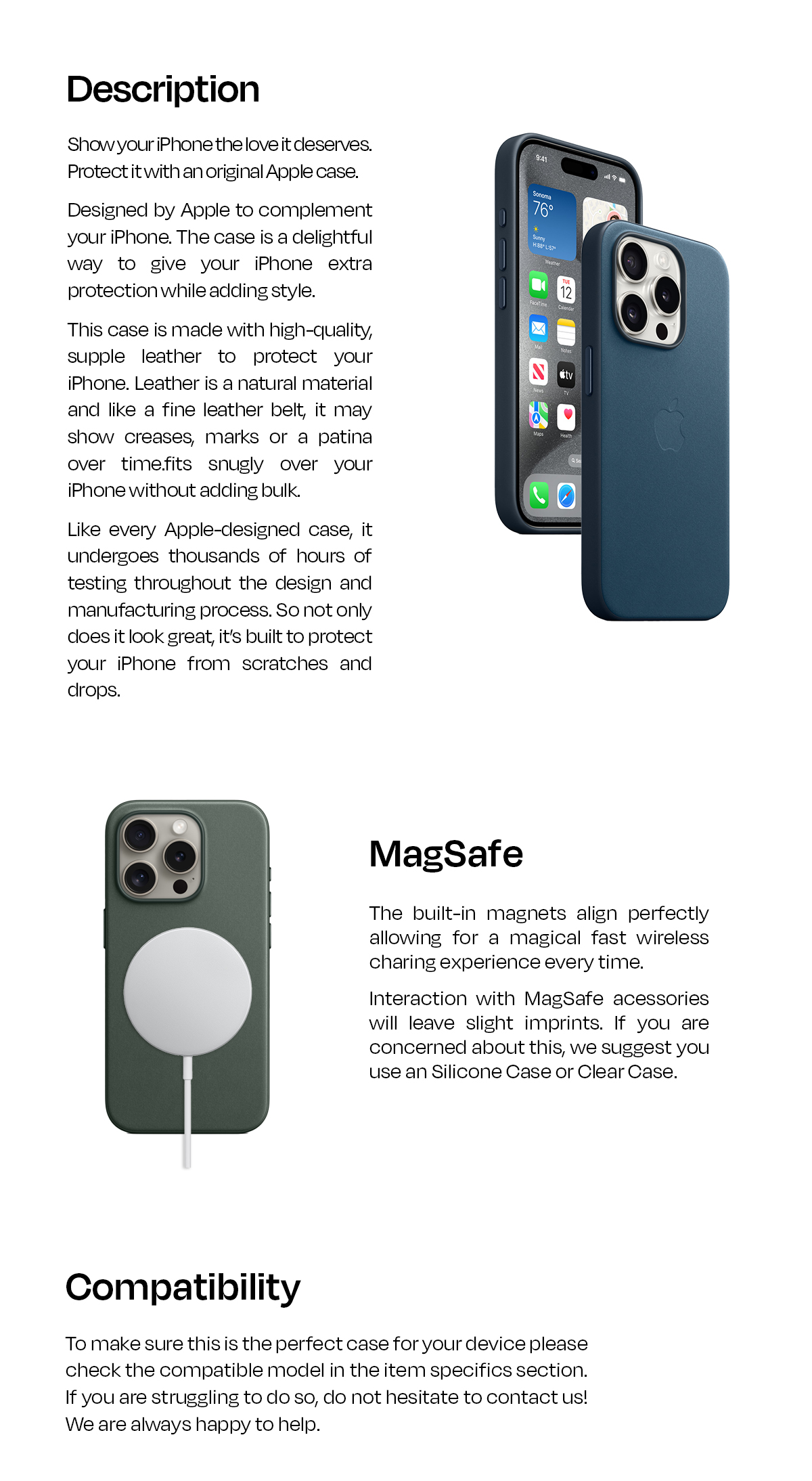 Genuine Apple OEM iPhone 12 Pro Max Leather Case California Poppy